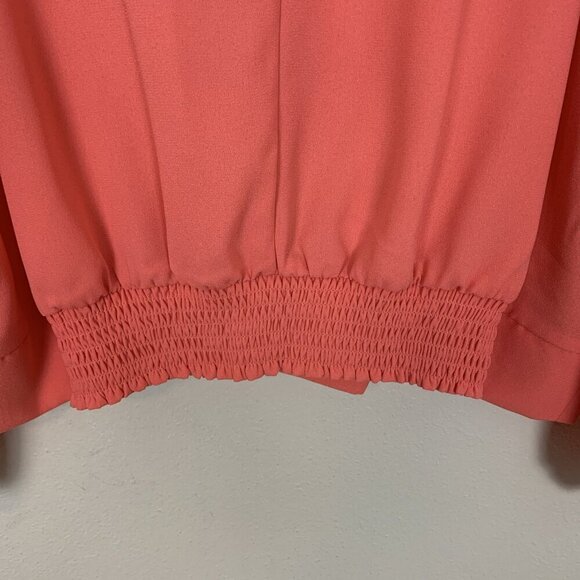Nine West Womens Blouse XXL NEW Coral Top Twist Front Blouson Work Office Spring - Picture 10 of 16